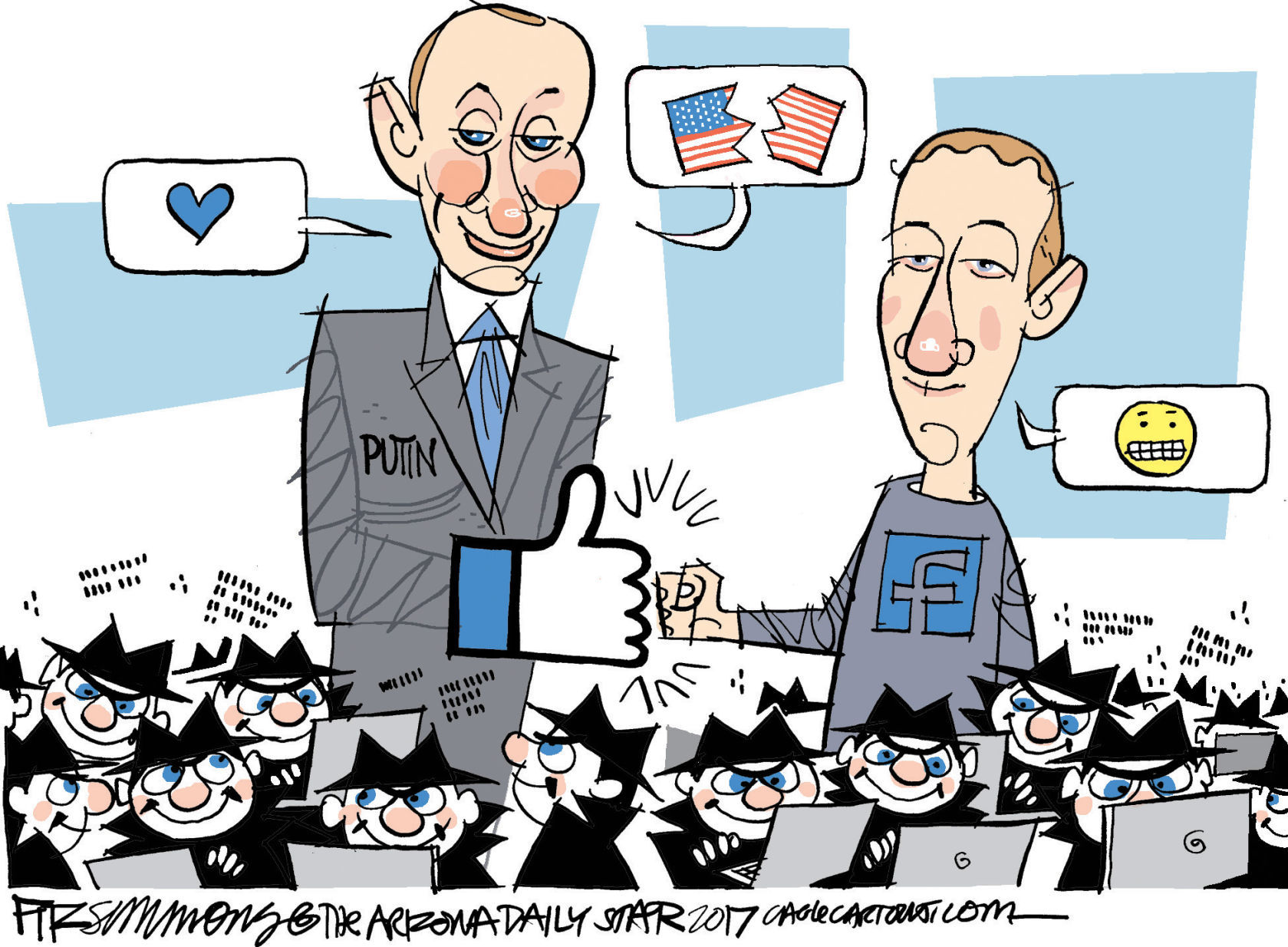 Daily Fitz Cartoon: Facebook Fist bump